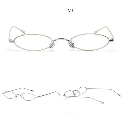 Small Slim Oval Sunglasses for Women