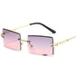 Men Gradient Rimless Sun Glasses