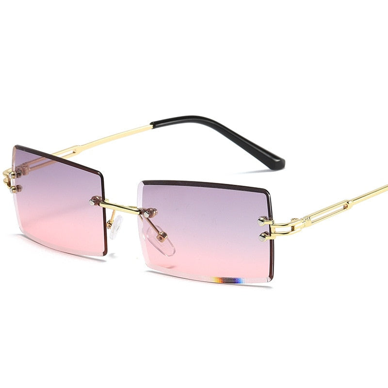 Men Gradient Rimless Sun Glasses