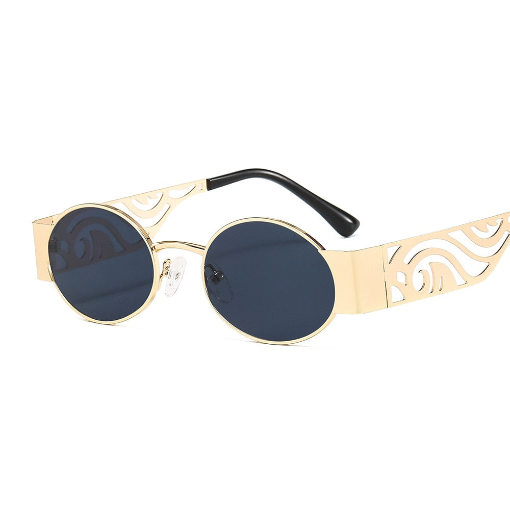Oval Men Driving Punk Eyeglasses
