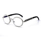 Round Plastic Frame Purple Rhinestone Glasses