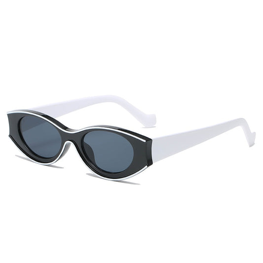 Women White Oval Sunglasses