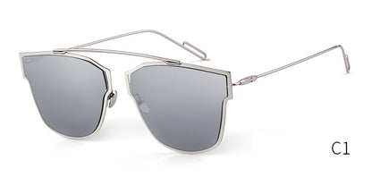 Pink Purple Silver Mirror Cat eye Glasses