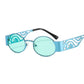 Oval Men Driving Punk Eyeglasses