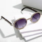 Round Plastic Frame Purple Rhinestone Glasses