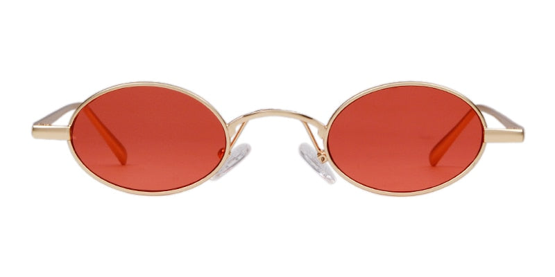 Vintage Small Pink Oval Women Sunglasses