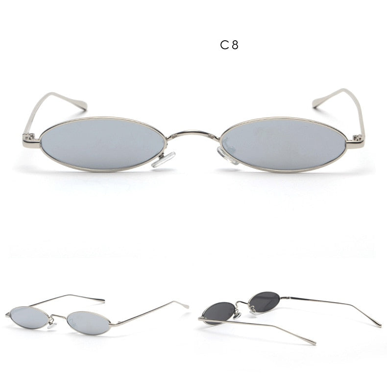 Small Slim Oval Sunglasses for Women