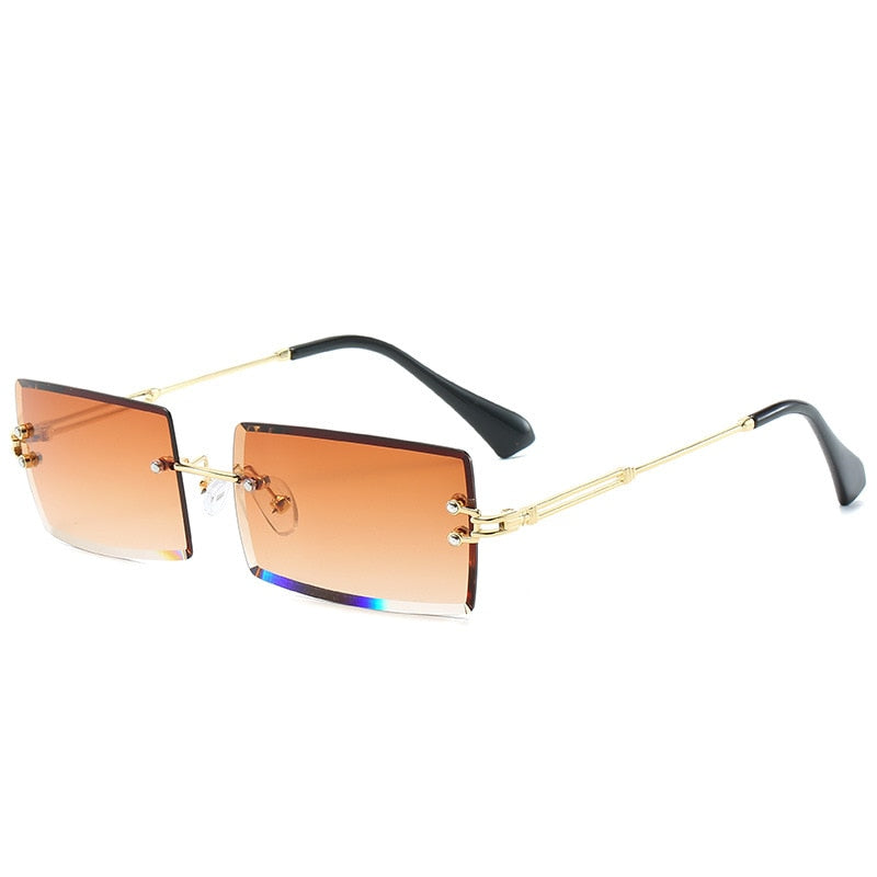 Men Gradient Rimless Sun Glasses