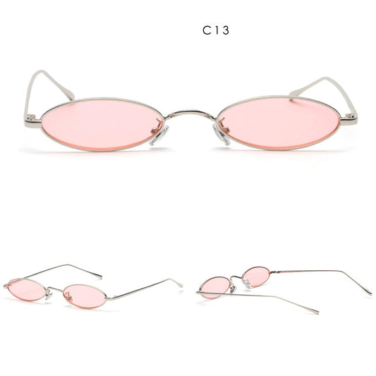 Small Slim Oval Sunglasses for Women
