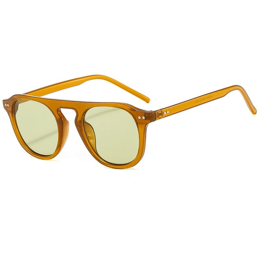 Rivet Acrylic Frame Oval Women Sunglasses