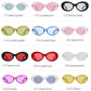 Vintage Oversized Glitter Shiny Oval Sunglasses