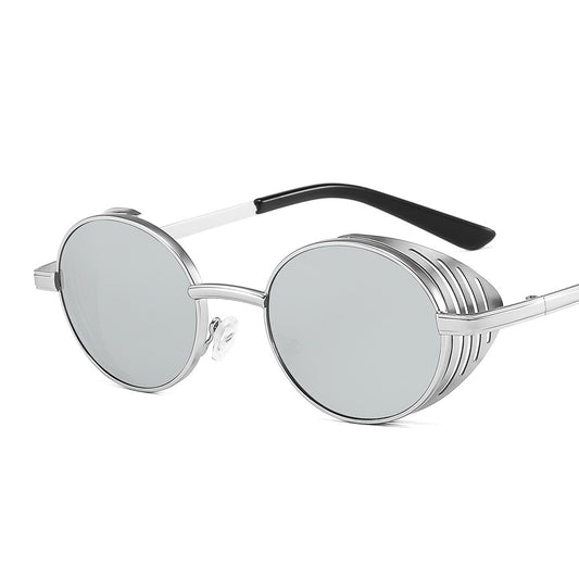 Men Steampunk Oval Sun Glasses