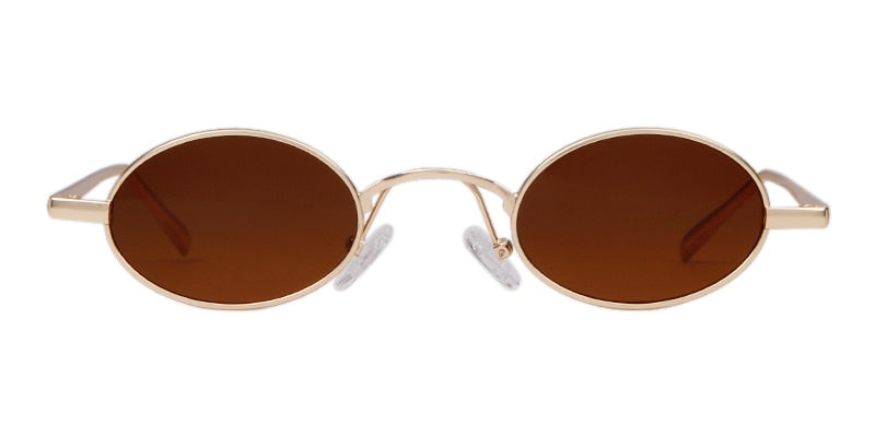 Vintage Small Pink Oval Women Sunglasses