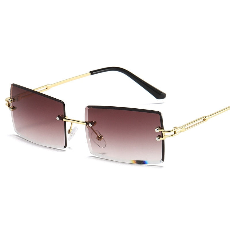 Men Gradient Rimless Sun Glasses