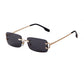 Blue Rimless Women Rectangle Sunglasses