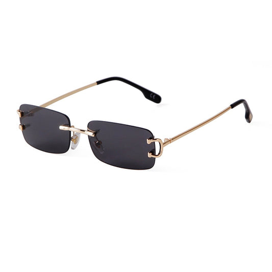 Blue Rimless Women Rectangle Sunglasses