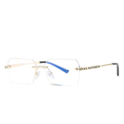 Brand Design Rimless Polygon Sun Glasses