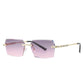 Brand Design Rimless Polygon Sun Glasses