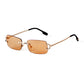 Blue Rimless Women Rectangle Sunglasses