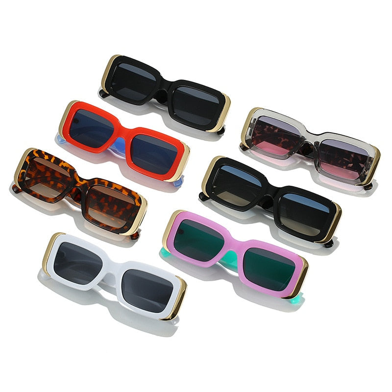 Men Gradient Rectangle Sun Glasses