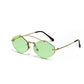 Alloy Double Bridge Metal Rimless Sun Glasses