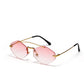 Alloy Double Bridge Metal Rimless Sun Glasses
