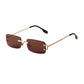 Blue Rimless Women Rectangle Sunglasses