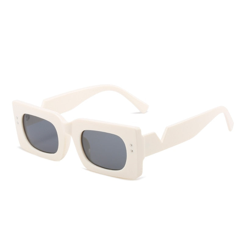 Retro Green Rectangle Sunglasses for Women