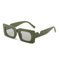 Retro Green Rectangle Sunglasses for Women