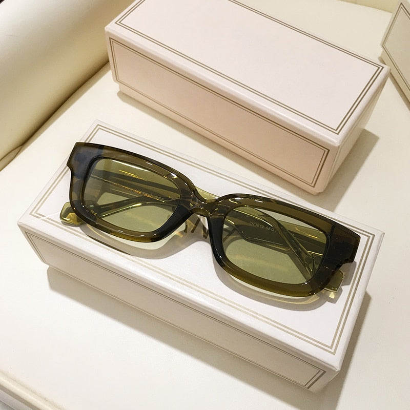 Green Rectangle Sunglasses for Women