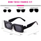 Retro Green Rectangle Sunglasses for Women