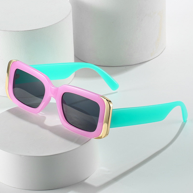 Men Gradient Rectangle Sun Glasses