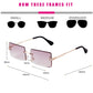 Trendy Rectangle Pink Women Sunglasses