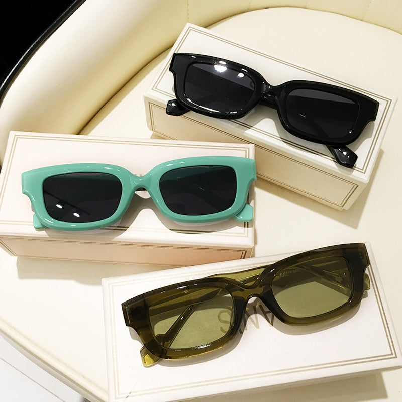 Green Rectangle Sunglasses for Women