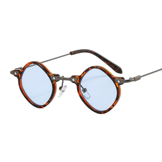 Men Metal Frame Punk Round Sunglasses