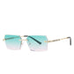 Brand Design Rimless Polygon Sun Glasses