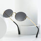 Golden Frame Oval Fashion Sunglasses