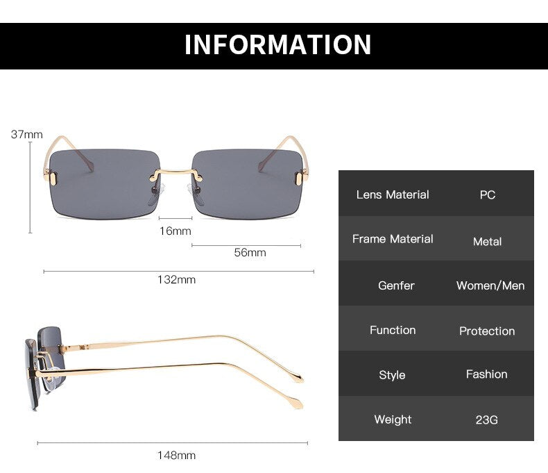 Vintage Rectangle Sunglasses for Men